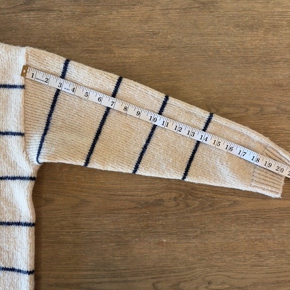 ZARA Kids/Teen Striped Acrylic Sweater-Beige Navy Stripe Pullover-Size Lge 13-14 - Picture 10 of 15